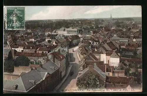 AK Hazebrouck, Vue panoramique vers l`Hotel-de-Ville