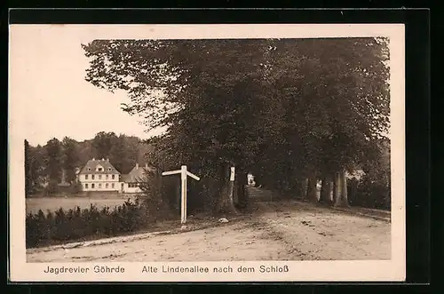 AK Göhrde, Alte Lindenallee nach dem Schloss