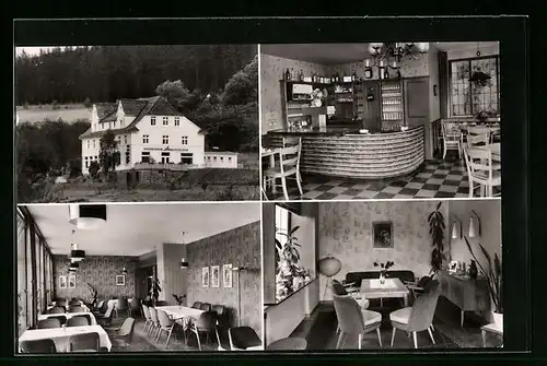 AK Tiefenhagen am Sorpesee, Hotel-Pension Sorpehaus, Innenansichten