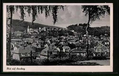 AK Arnsberg, Blick auf den Ort mit Bäumen