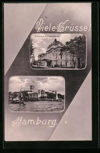 AK Hamburg, Restaurant Uhlenhorster Fährhaus, Deutsches Schauspielhaus