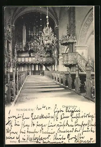 AK Tondern, Christkirche, Innenansicht