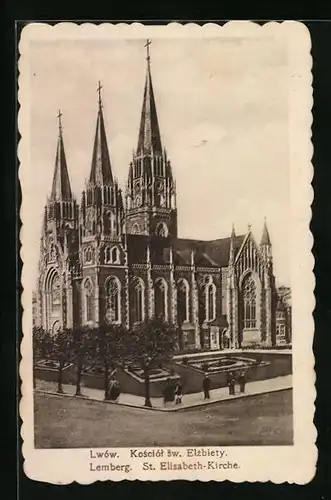 AK Lemberg, Ansicht der St. Elisabeth-Kirche