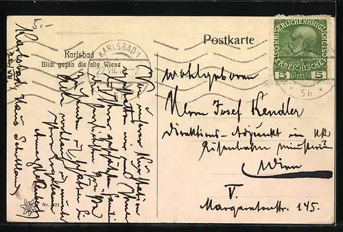 AK Karlsbad, Blick gegen die alte Wiese