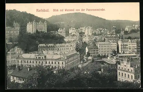 AK Karlsbad, Blick auf Westend von der Panoramastrasse