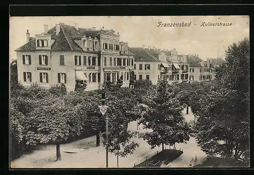 AK Franzensbad, Hotel Paradies in der Kulmerstrasse