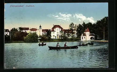 AK Franzensbad, Partie am Stadtteich