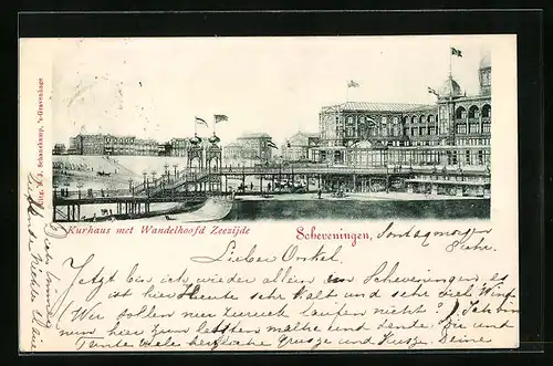 Künstler-AK Scheveningen, Kurhaus met Wandelhoofd Zeezijde