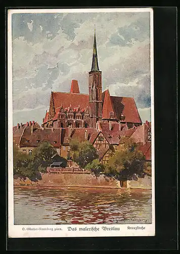 Künstler-AK Das malerische Breslau - Kreuzkirche