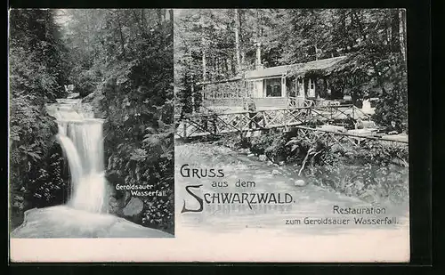 AK Geroldsau /Schwarzw., Wasserfall, Restauration zum Geroldsauer Wasserfall