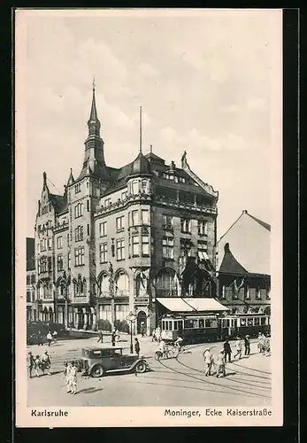 AK Karlsruhe, Moninger, Ecke Kaiserstrasse