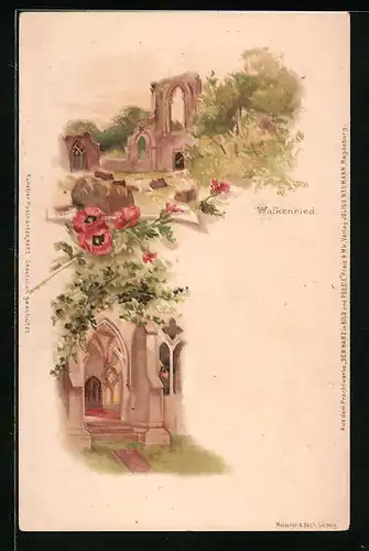 Lithographie Walkenried, Klosterruine