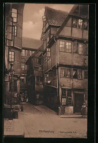AK Hamburg, Alte Häuser 6-8 an der Mathiasstrasse