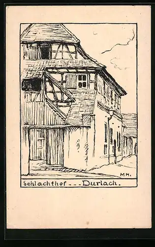 Künstler-AK Durlach, Am Schlachthof