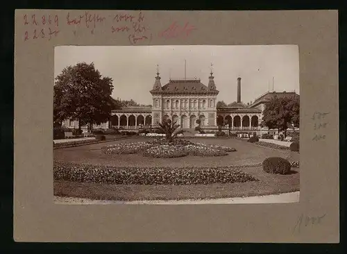 Fotografie Brück & Sohn Meissen, Ansicht Bad Elster, Kurhaus mit Parkanlage