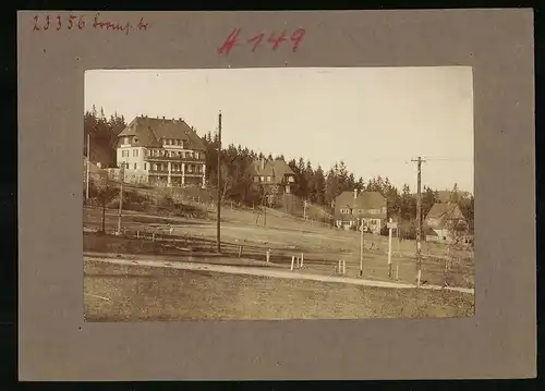 Fotografie Brück & Sohn Meissen, Ansicht Oberbärenburg, Cafe Hermannshöhe nebst Villen
