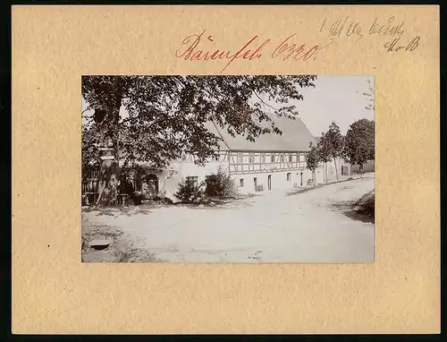 Fotografie Brück & Sohn Meissen, Ansicht Bärenfels, Strassenansicht am Gasthof Müller