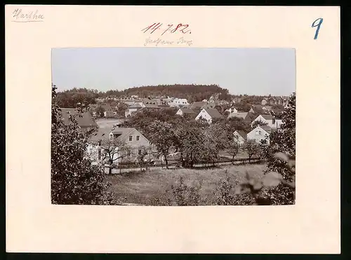 Fotografie Brück & Sohn Meissen, Ansicht Bad Hartha, Gesamtansicht des Ortes mit Wohnhäusern