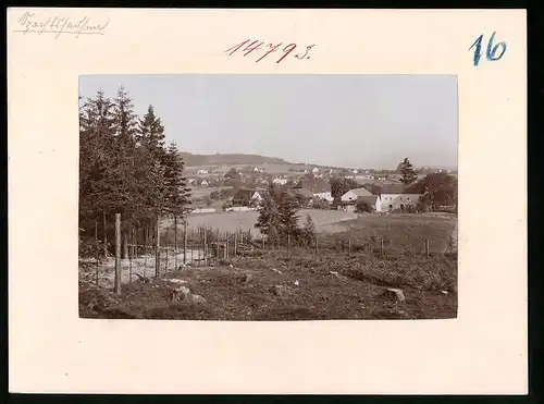 Fotografie Brück & Sohn Meissen, Ansicht Spechtshausen, Blick vom Wald auf den Ort