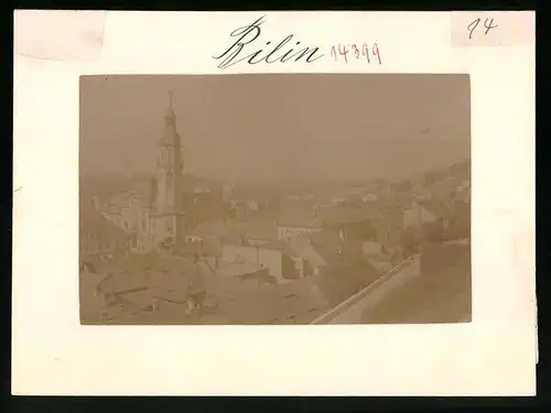 Fotografie Brück & Sohn Meissen, Ansicht Bilin, Blick auf die Stadt vom Schloss aus gesehen