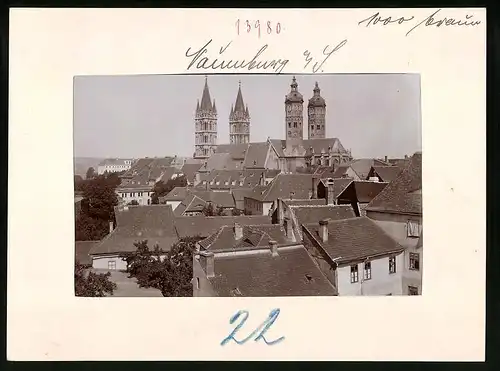 Fotografie Brück & Sohn Meissen, Ansicht Naumburg a. d. Saale, Blick über die Dächer auf dem Dom