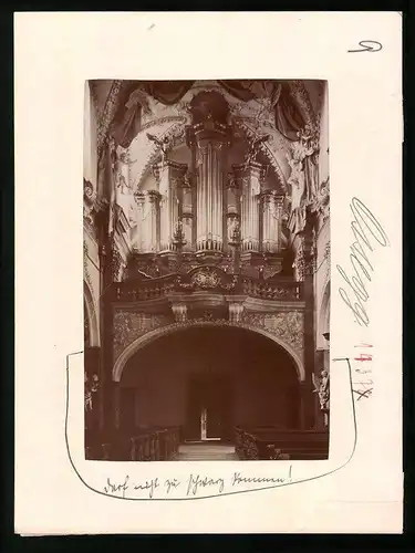 Fotografie Brück & Sohn Meissen, Ansicht Ossegg, Blick auf die Orgel in der Stiftskirche