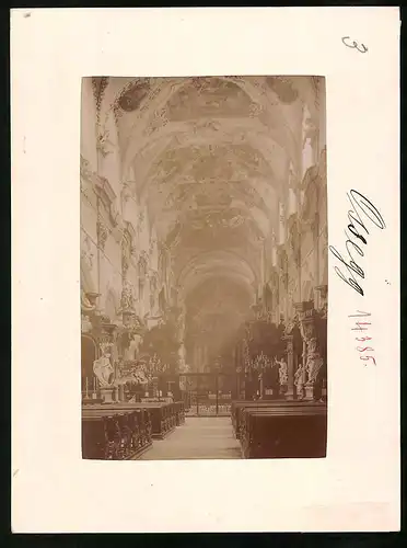 Fotografie Brück & Sohn Meissen, Ansicht Ossegg, Blick nach dem Hochaltar in der Stiftskirche