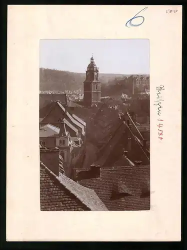 Fotografie Brück & Sohn Meissen, Ansicht Meissen, Blick vom Schlossberg auf die Burgstrasse