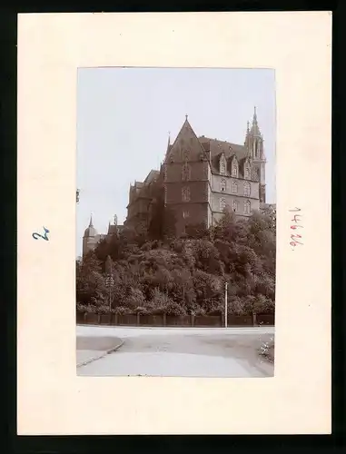 Fotografie Brück & Sohn Meissen, Ansicht Meissen i. Sa., Blick auf die Albrechtsburg von der Leipziger Strasse aus gesehen