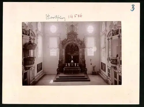 Fotografie Brück & Sohn Meissen, Ansicht Moritzburg, Blick in die Schlosskapelle des Jagdschloss Moritzburg