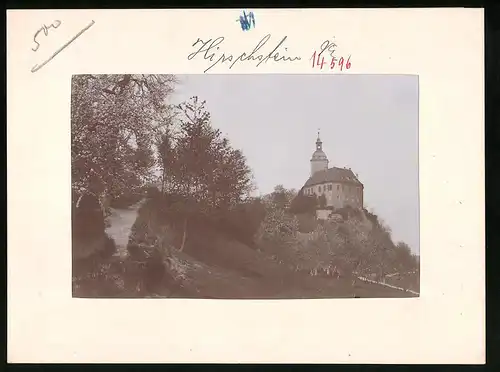 Fotografie Brück & Sohn Meissen, Ansicht Hirschstein a. Elbe, Aufgang mit Blick auf das Schloss