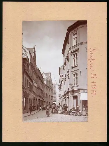 Fotografie Brück & Sohn Meissen, Ansicht Meissen i. Sa., Blick in die Marktgasse, Goldschmied Thierbach, K. Ackermann