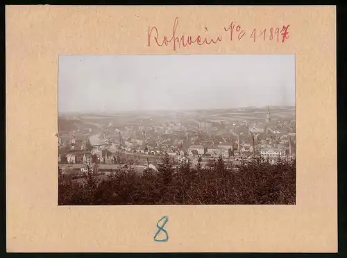 Fotografie Brück & Sohn Meissen, Ansicht Rosswein, Gesamtansicht der Stadt mit Bahnhof