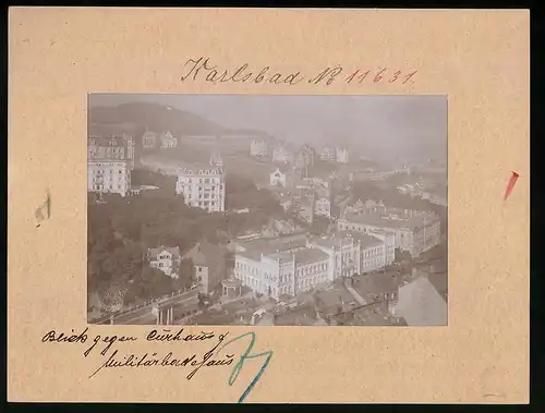 Fotografie Brück & Sohn Meissen, Ansicht Karlsbad, Kurhaus & Militär-Badehaus