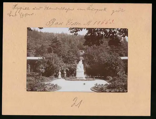 Fotografie Brück & Sohn Meissen, Ansicht Bad Elster, Hygiea und Wandelbahn im Kurpark