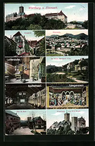 AK Eisenach, Wartburg, Lutherstube, Fritz Reuters Villa