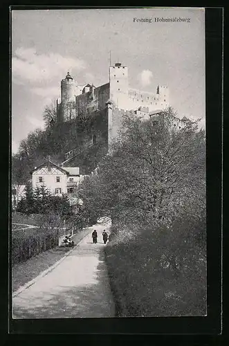 AK Salzburg, Blick zur Festung Hohensalzburg