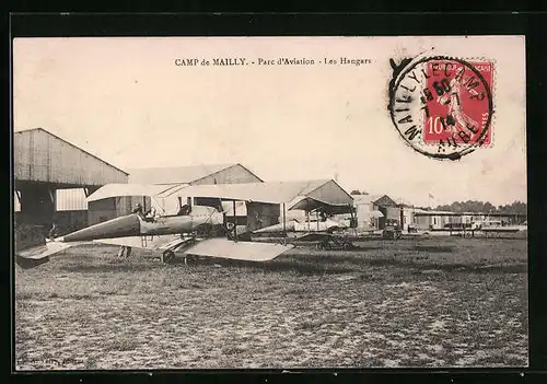 AK Camp-de-Mailly, Parc d`Aviation, Les Hangars