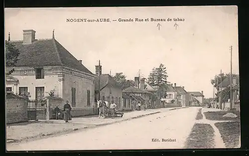 AK Nongent-sur-Aube, Grande Rue et Bureau de tabac