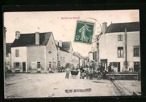 AK Mussy-sur-Seine, Rue Boursauly