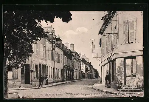 AK Méry-sur-Seine, Grande Rue, Vue prise du Bas