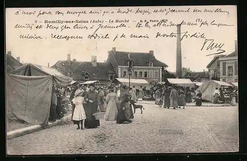 AK Romilly-sur-Seine, Le Marché