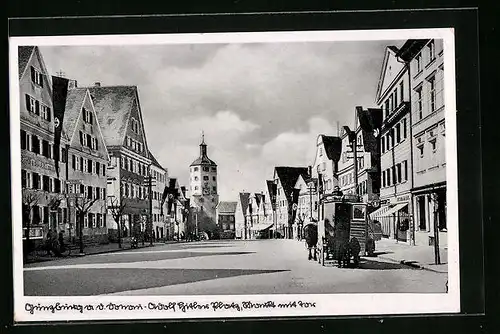 AK Günzburg a d. Donau,  Platz und Markt mit Tor