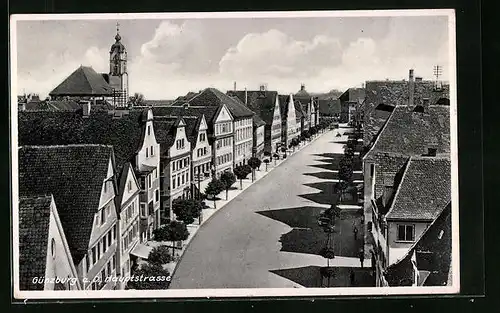 AK Günzburg a. D., Hauptstrasse mit Bäumen