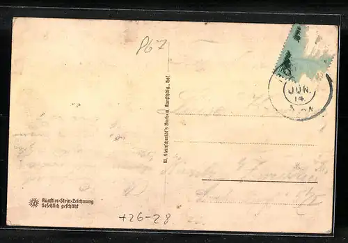 Steindruck-AK Hof i. B., Theresienstein