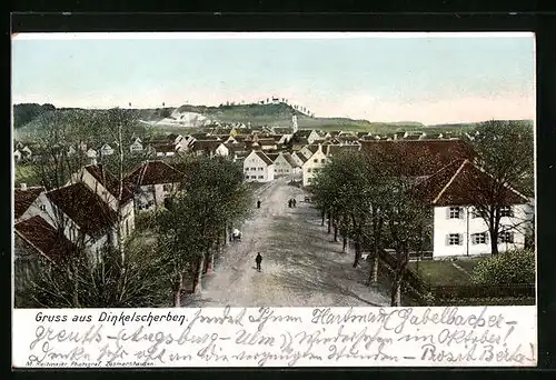 AK Dinkelscherben, Strassenpartie am Ortseingang