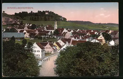 AK Dinkelscherben, Strassenpartie am Ortseingang