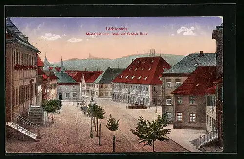 AK Lichtenfels, Marktplatz mit Blick auf Schloss Banz