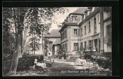 AK Bad Neuhaus /Saale, Schlosshotel, Gartenseite