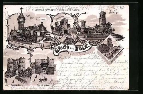 Lithographie Köln-Neustadt, Café-Restaurant Ulrepforte, Alte Bollmühle